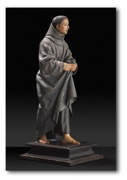 Pedro de Mena, “San Diego of Alcalá,” 1665, polychromed wood. Museum purchase with funds provided by the estate of Donald W. Shira.